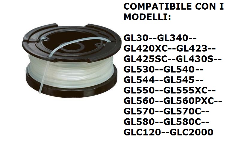 BOBINA DECESPUGLIATORE BLACK&DECKER GL30 GL340 GL420 GL423 GL425 GL430 GL530-540