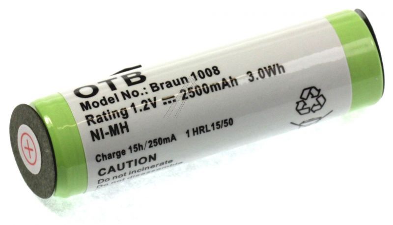 BATTERIA 1,2V 2500mAh per RASOI SPAZZOLINO BRAUN REMINGTON ORAL-B PHILIPS