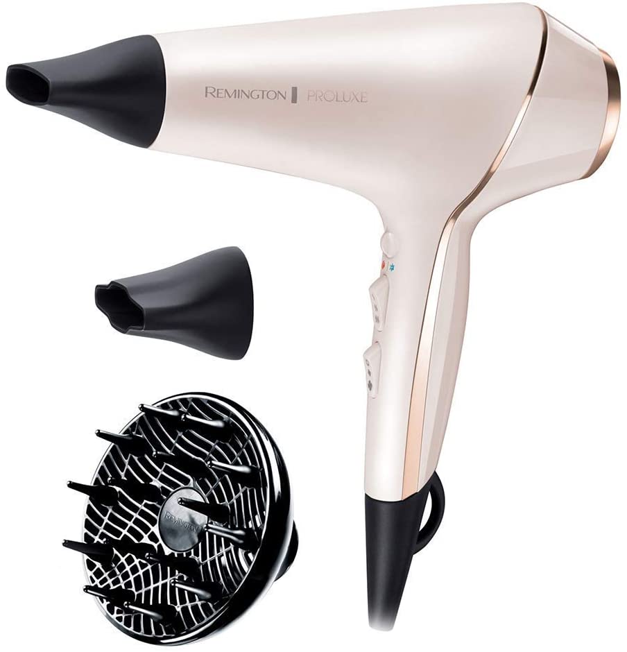 Remington AC9140 PROluxe Asciugacapelli Professionale, 2400 Watt, Generatore di ioni, 3 temperature/2 velocit, Cavo da 3m, Avorio
