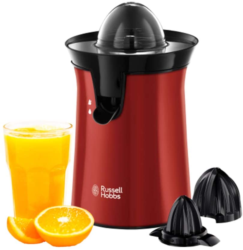 Russell Hobbs 26010-56 Spremiagrumi, Rotazione a Pressione bi-direzionale, 60 W, Acciaio Inox, Rosso