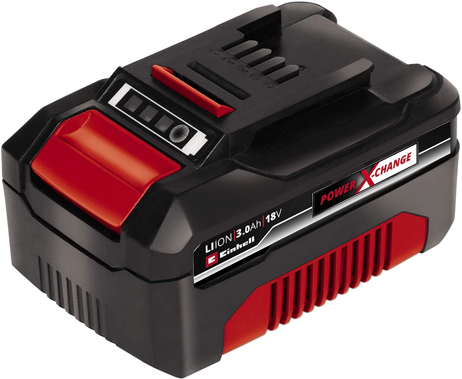 Einhell 4511331 Batteria Power-X-Change, 3.0 Ah, 18 V, Nero/Rosso