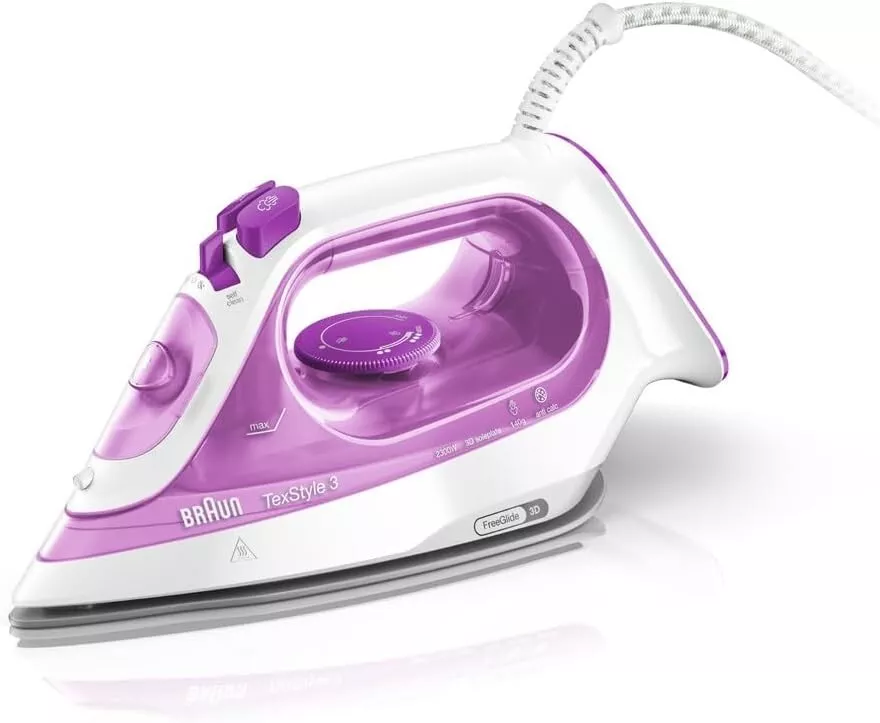 Braun TexStyle 3 SI3030PU, Ferro da Stiro a Vapore, 2300 W, Piastra in Ceramica