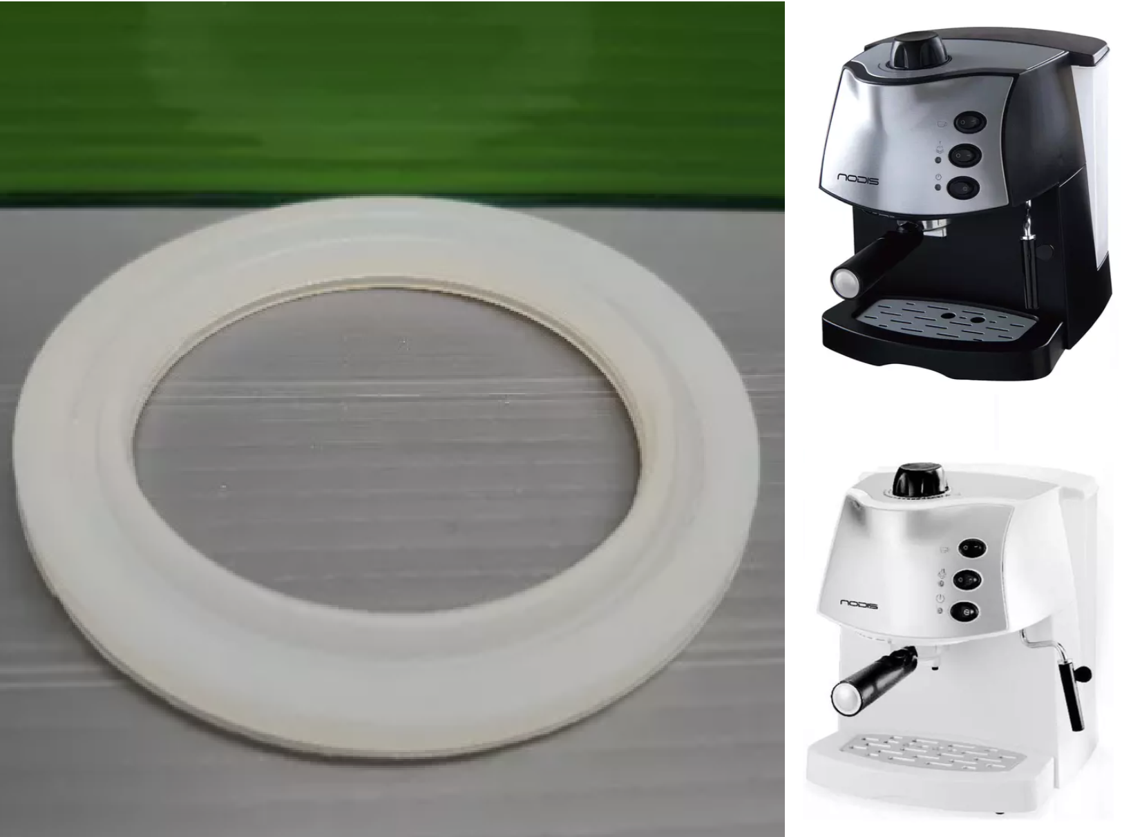 NODIS guarnizione sottocoppa per macchina da caff AROMA DELUXE BLACK e WHITE