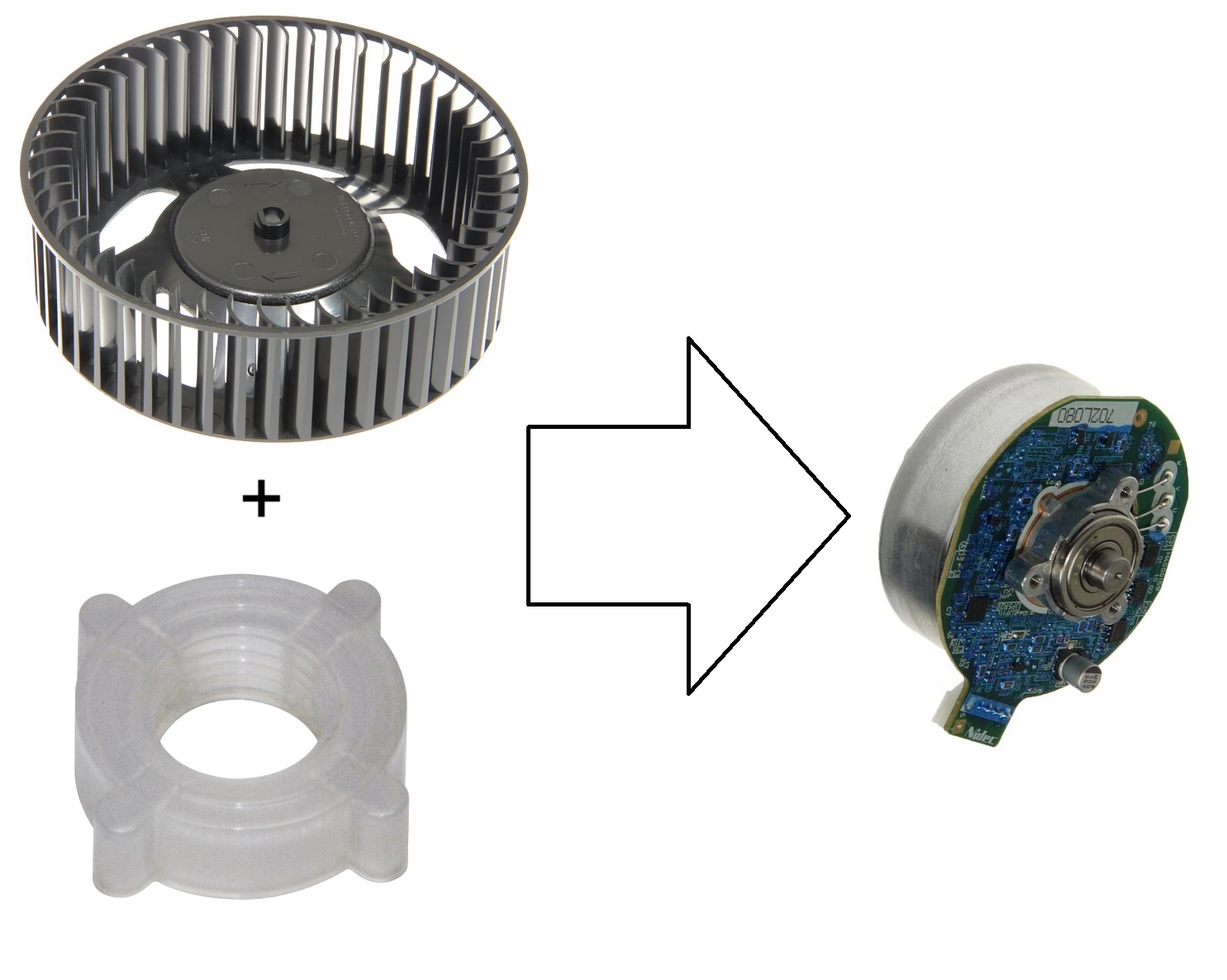 DELONGHI VENTOLA E DADO PER DEUMIDIFICATORE DEX210 DEX212F DEX214F DEX216F DEXD2