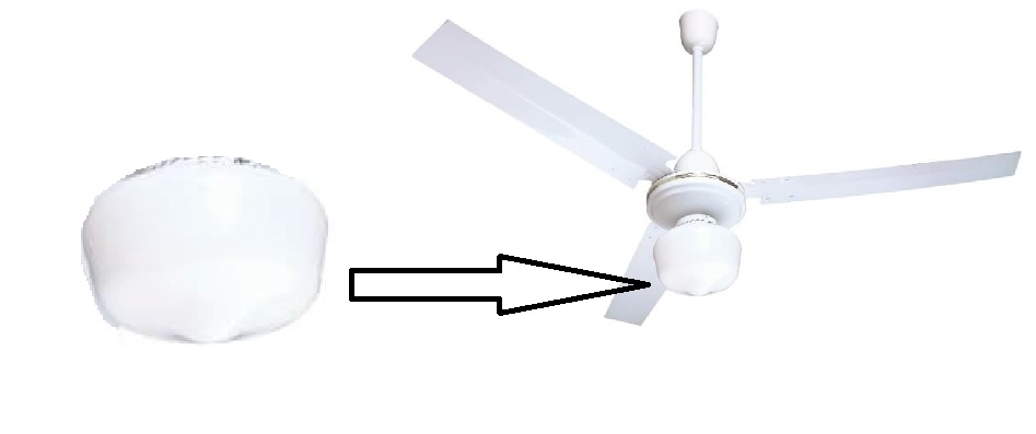 ZEPHIR BOCCIA IN VETRO LAMPADA PER VENTILATORE A SOFFITTO ZFS8123
