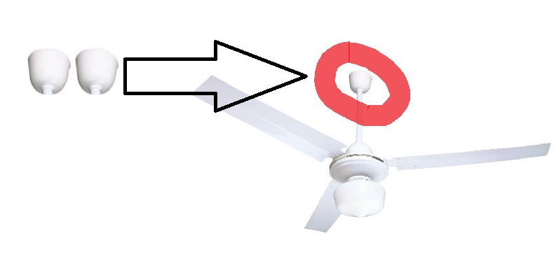ZEPHIR kit 2 coperture con staffa da 34,5cm per ventilatore a soffitto ZFS8123