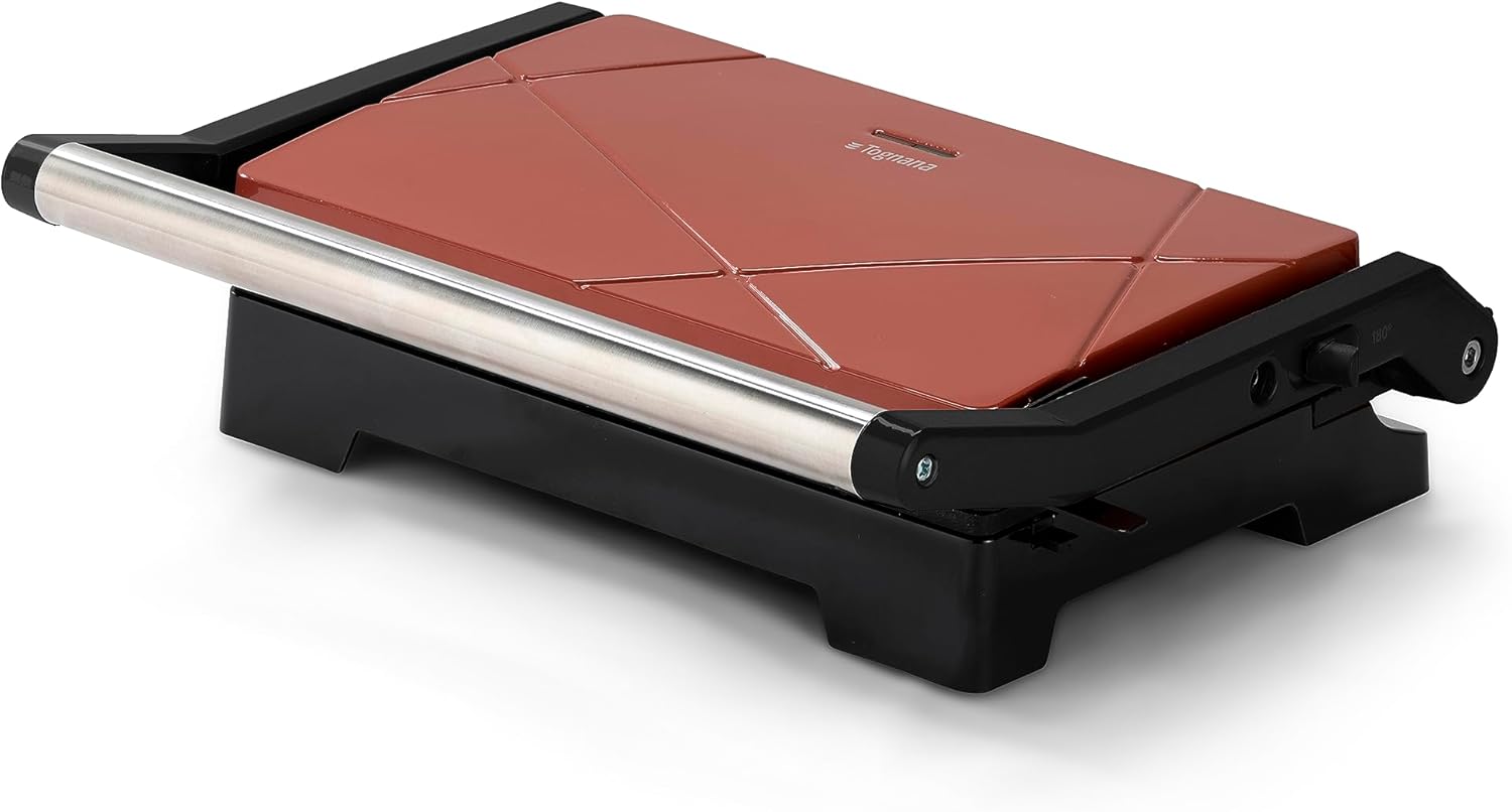 Tognana Iridea Tostiera Mini Grill con termostato da 1000w colore rosso mela