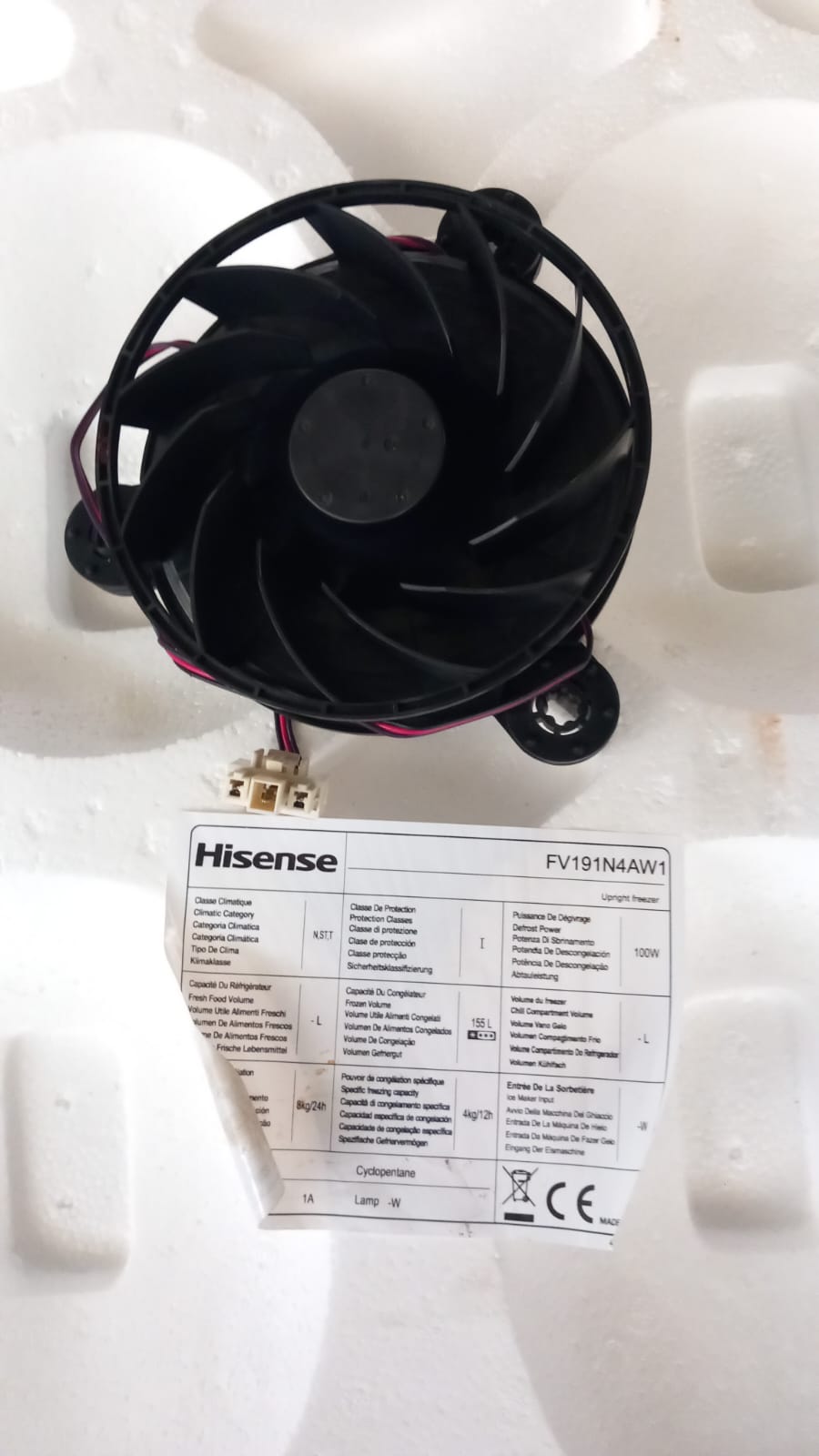 HISENSE motore ventola congelatore GW12E12MS1FB-52Z07 FV191N4AW1 art. HK1960962