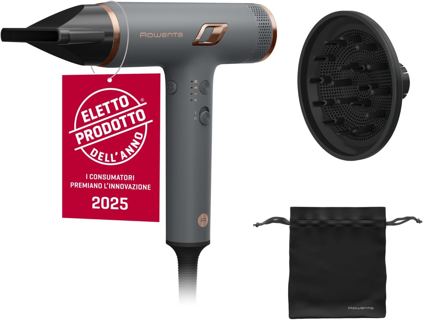 Rowenta Nano Asciugacapelli Compatto ad Alta Velocit� 1700 W, Boost di Ioni Anti