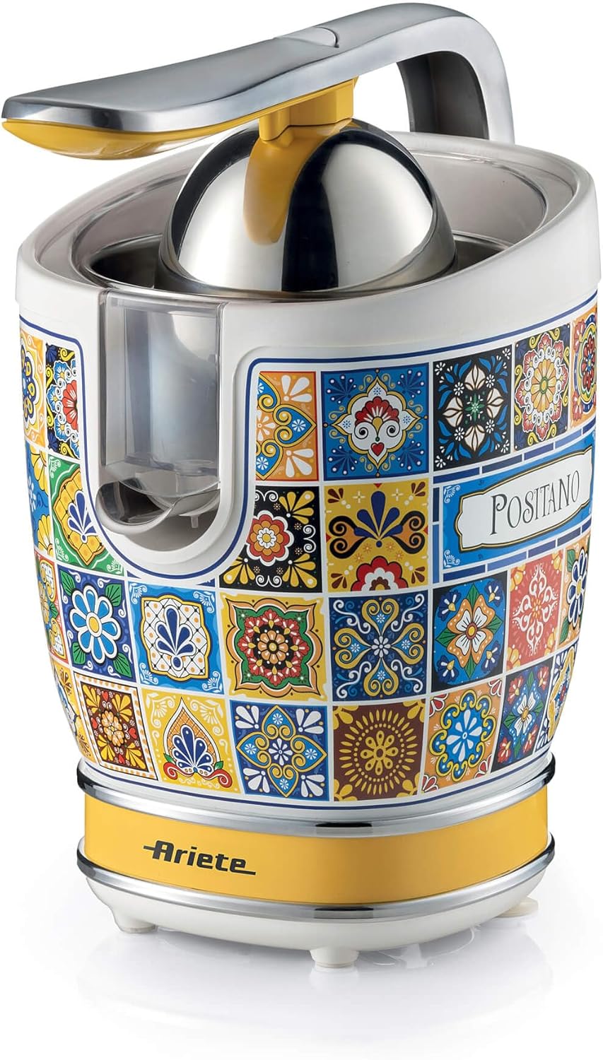 Ariete 413, Spremiagrumi Positano, Spremiagrumi Elettrico con Leva, 2 Coni per F