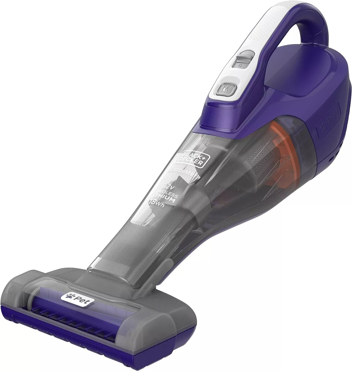 BLACK+DECKER DVB315JP-QW, DVB315JP-QW-Aspirador de Mano para mascotas 12V 1,5Ah