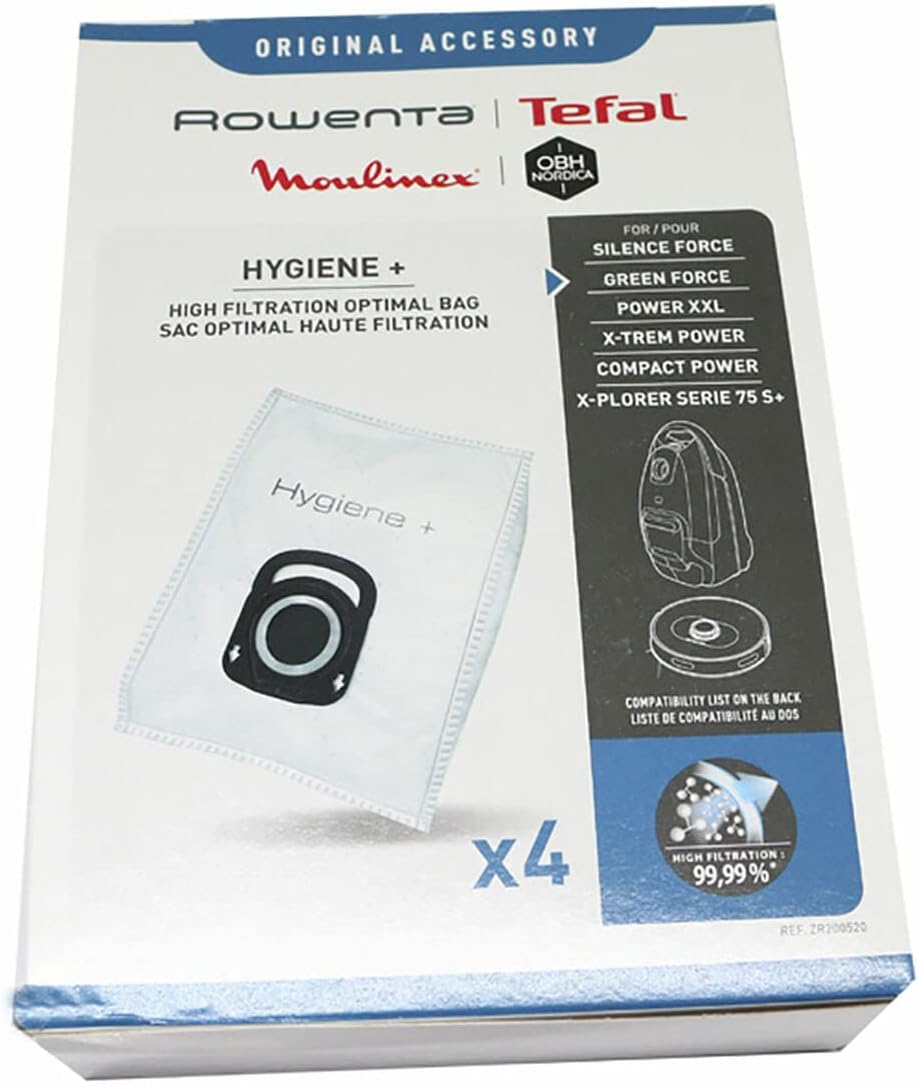 Rowenta Kit 4 sacchetti HYGIENE RO6833 RO6843 RO6853 RO6864 RO6875 RO6885 RO6886